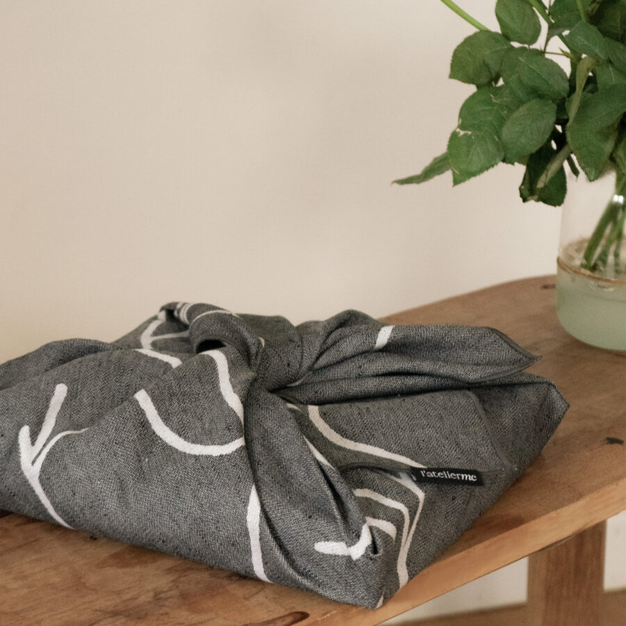 Mantel Furoshiki Manos reversible en jacquard 68 x 68 Ichi - Imagen 2