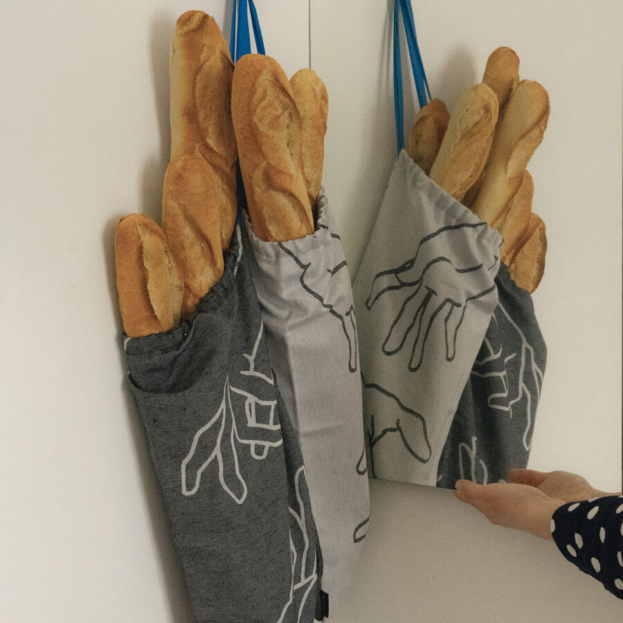 Sac à pain Manos en jacquard · Noir – Image 3