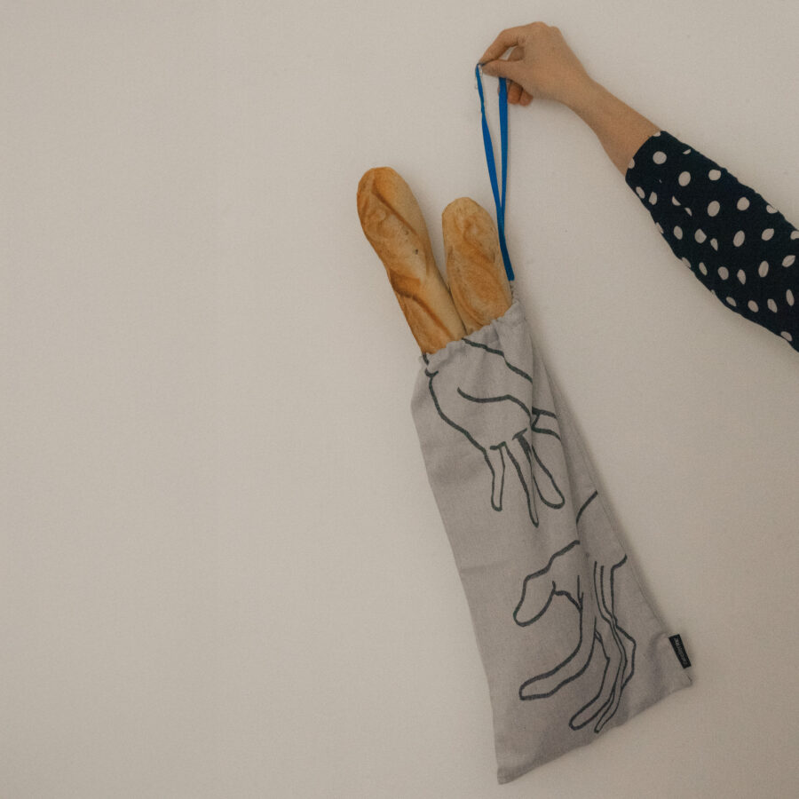 Bolsa de pan Manos en Jacquard · Blanca - Imagen 3