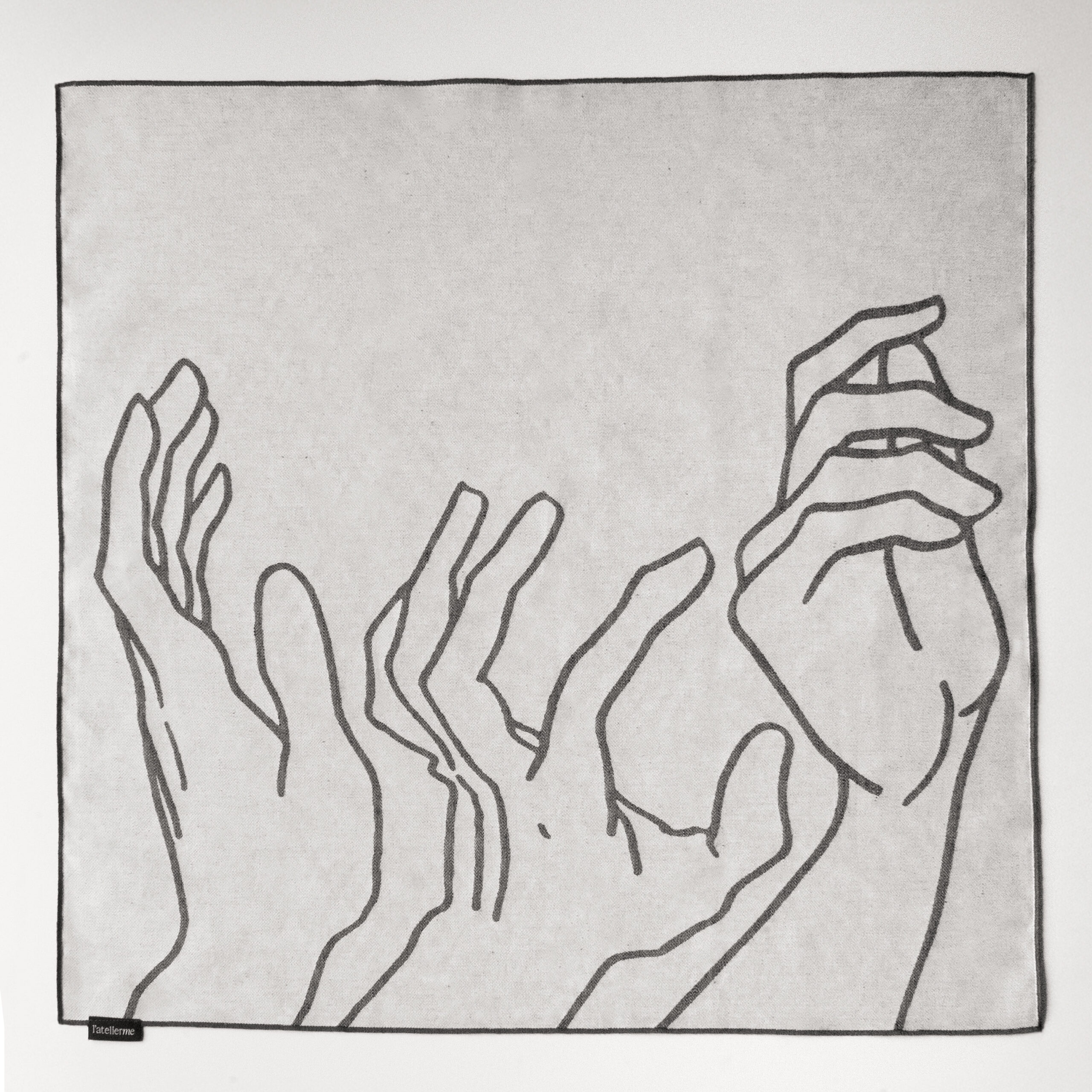 Nappe Furoshiki Manos réversible en jacquard 68x68 Ichi – Image 4