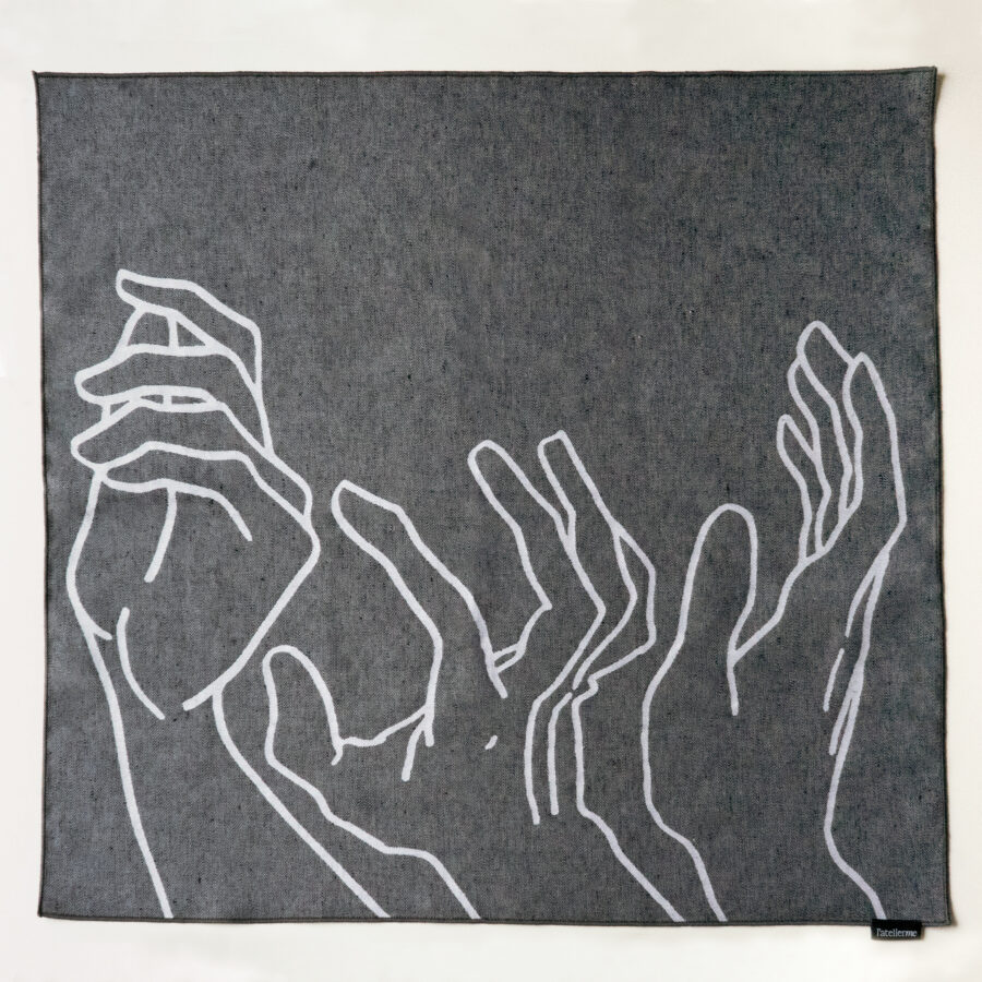 Mantel Furoshiki Manos reversible en jacquard 68 x 68 Ichi - Imagen 5